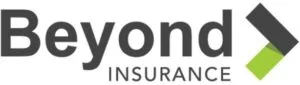 Modified description: Beyond insurance logo on a white background featuring SEO services and web design.
