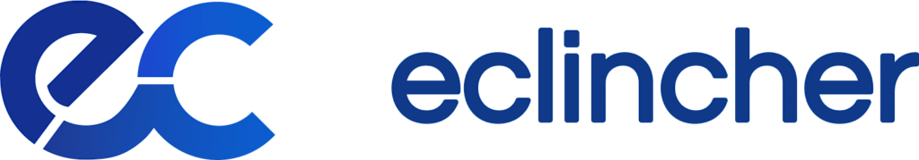 A blue logo featuring the word eclincher, designed for web design purposes.