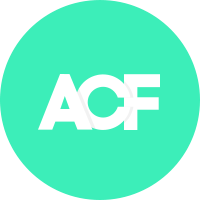 Logo of the australian conservation foundation (acf), featuring the acronym "acf" in white letters centered on a teal circular background.